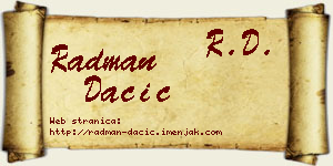 Radman Dačić vizit kartica